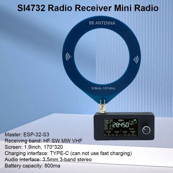 【並行輸入品】SI4732 0.5-108MHZ ポータブルラジオ LSB USB AM FM ポケ...