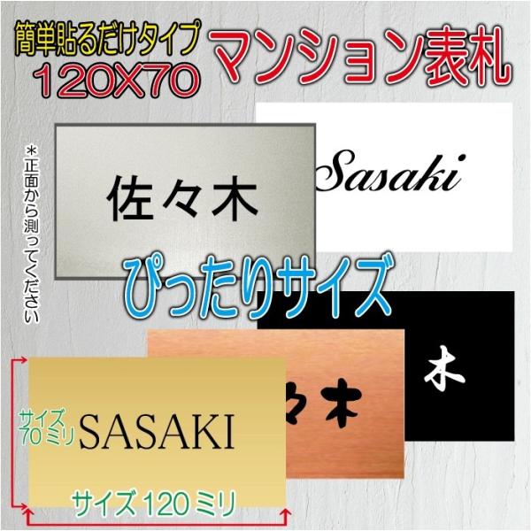 マンション 団地 集合住宅用表札 アクリルプレート ジャストサイズCタイプ 120X70mm r20...