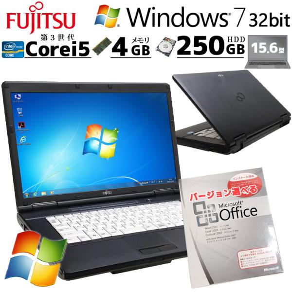Win7 32bit 中古パソコン Microsoft Office付き 富士通 LIFEBOOK ...