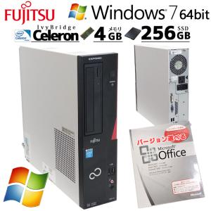 Win7 64bit 中古パソコン Microsoft Office付き 富士通 ESPRIMO D551/G Windows7 Celeron G1610 メモリ 4GB SSD 256GB DVD-ROM｜gtech