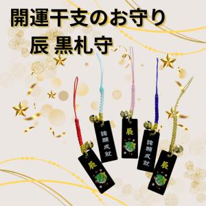 開運干支のお守り 辰 黒札 出世開運 厄除 諸願成就 辰年 龍 竜 商売繁盛 金運上昇 ストラップ 縁起物 招福 幸運 如意宝珠 ドラゴンボール 年賀