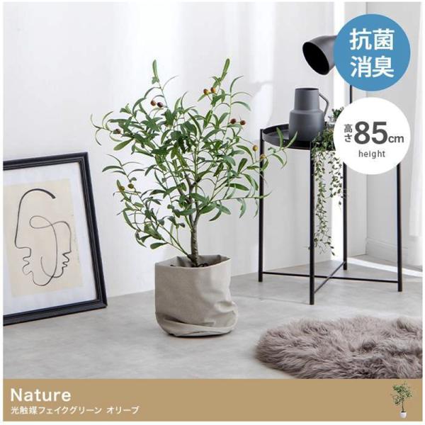 フェイクグリーン オリーブ 高さ85cm 光触媒 人工観葉植物 空気清浄 消臭 抗菌 防汚 ホルムア...