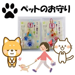 ペットお守り 肉球ネームプレート 犬のお守り ねこのお守り 犬交通安全御守 ねこ健康長寿お守り 根付けストラップ 名前が書ける｜gtsc