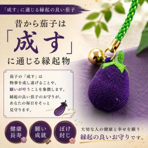 茄子 お守り 根付 願い成就 成功祈願 健康長...の詳細画像1