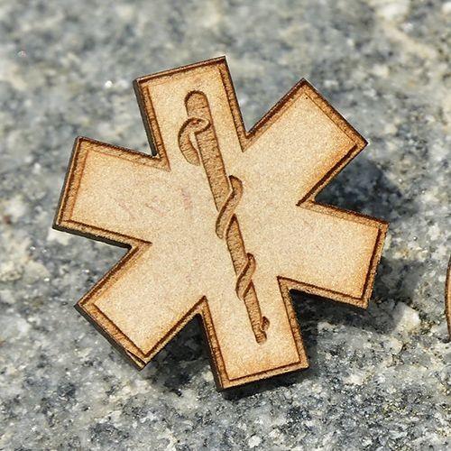 【ネコポス対象商品】 木製 スターオブライフ ピンズ バッジ