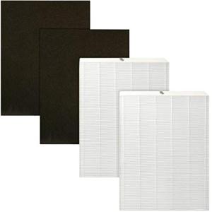 Fette Filter - 空気清浄機フィルター Oreck Airinstinct 75 100 100 150 200 HEPAに対応 HEPA2個とカーボン交換用フィルター2個付き - 2個パック