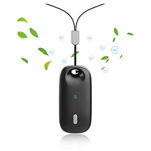 Kafly パーソナル空気清浄機 マイナスイオン発生器 首かけ 花粉対策 500万〜4000万/cmマイナスイオン放出 2段調節 72h連続稼働 USB充電 静音 ブラック