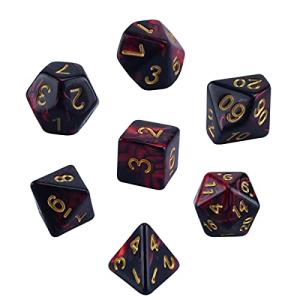 ダイス 7個セット 多面体サイコロ アクリルダイス 7つポリゴンサイコロ 鋭いエッジと美しいインクルージョン