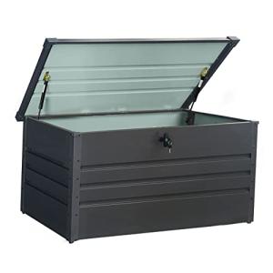 チャコールグレー スチール収納庫 400L 屋外用 幅132cm