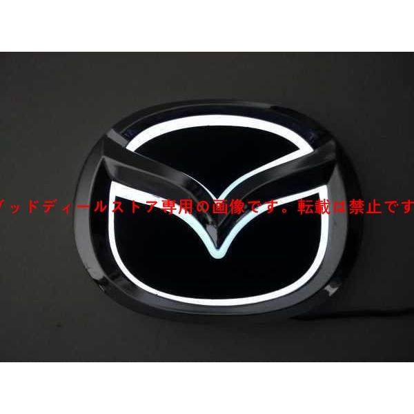 マツダ mazda 5D LEDエンブレム 交換式 12.5cm×9.8cm ホワイト