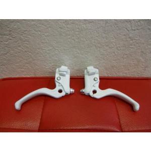 ブレーキレバー 当店別注品 GUELL別注 ダイアコンペ MX-122 ALL WHITE ピストバイク BMX 径22.2mm - 23.5mm