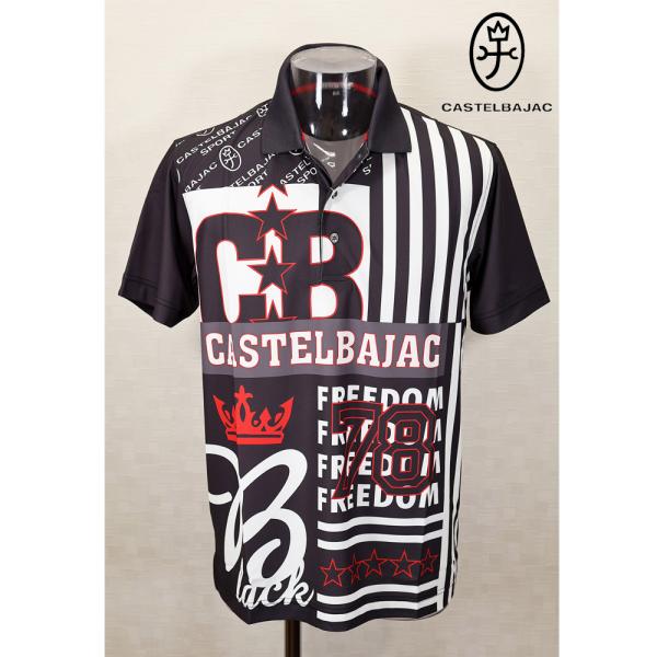 ★２０２４ 春夏 ・５０%OFF・ カステルバジャック【*002*】ストレッチ鹿の子ロゴ昇華転写半袖...