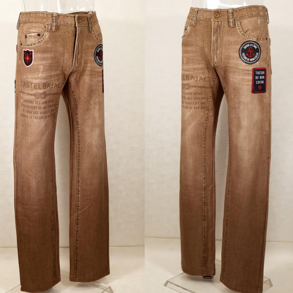 カステルバジャック【*2023秋冬半額SALE*】50％OFF・綿NYストレッチ裏毛デニム柄インクジ...