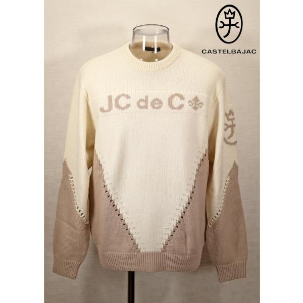 ★２０２４ 秋冬・カステルバジャック・50％OFF【*002*】ウール・ナイロン混紡クルーネックセー...