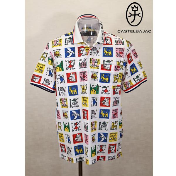 ★２０２５ 春夏 新作 ・３０%OFF・カステルバジャック【*002*】ストレッチ鹿の子昇華柄転写ポ...