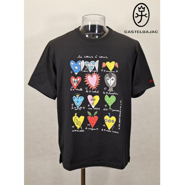 ★２０２５ 春夏 新作・３０%OFF・ カステルバジャック【*002*】50/2天竺ハート柄・半袖T...