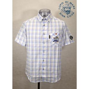 【新品未使用品　タグ付】シナコバ　半袖 総柄　ポロシャツ　L 日本製　ネイビー メンズ】半袖ポロシャツ