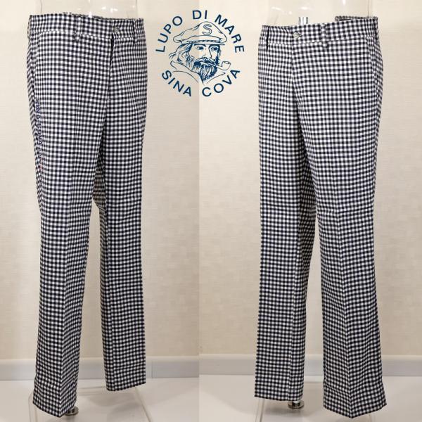 ★２０２４ 秋冬・シナコバ【*001*】【ebee】４0％OFF・ギンガムチェック ノータックパンツ...