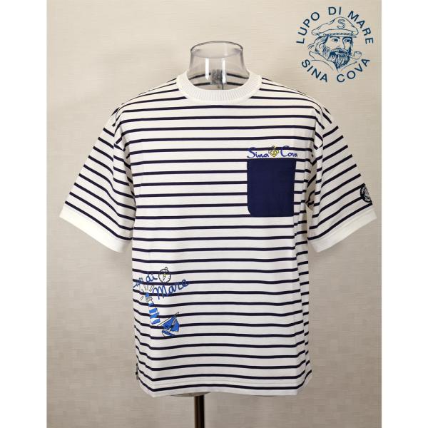 ★２０２５ 春夏　新作・３０%OFF・ シナコバ【*001*】ポケットデザインボーダー半袖Ｔシャツ＜...