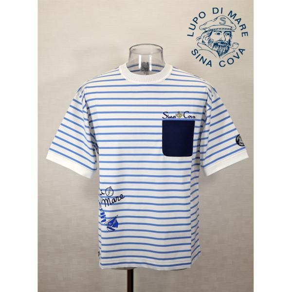 ★２０２５ 春夏　新作・３０%OFF・ シナコバ【*001*】ポケットデザインボーダー半袖Ｔシャツ＜...
