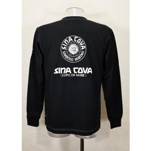 ★シナコバ＜３０％ＯＦＦ・SINA COVA & Guest-One コラボＴシャツ　限定品＞秋冬長袖Ｔシャツ＜Mサイズ・Ｌサイズ＞黒-kt208