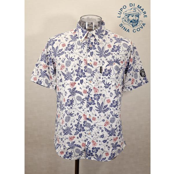 ★シナコバ【*001*】【*BIG SALE*】50％OFF・春夏半袖アロハシャツ＜Mサイズ＞ホワイ...