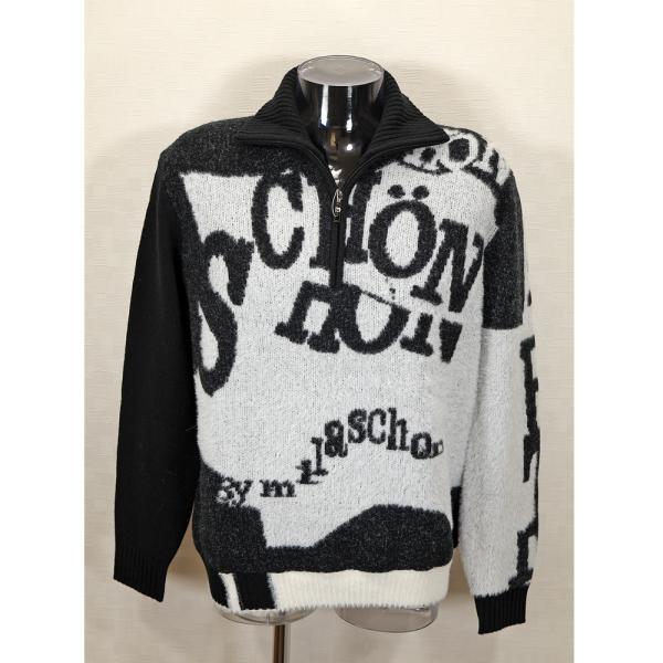 ★２０２４ 秋冬 新作・ミラショーン【*004*】４0%OFF・モヘア調ジップアップ・ウールロゴセー...