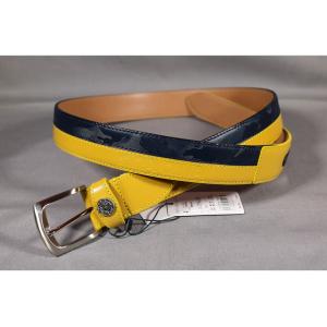 ★シナコバ＜３０%OFF＞カジュアルベルト＜フリー＞マスタード×ネイビーov478