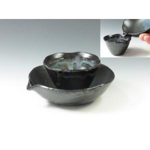 琥山窯 ぐい呑み 小野珀子作 釉裏金彩緑ぐい呑 item no.2f471