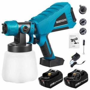 スプレーガン 電動 18Vバッテリー互換対応 塗装ガン 塗料 パワースプレー 互換製品 ノズル4幅調整可能 ※バッテリー・充電器 別売 18ボルト 14.4ボルト