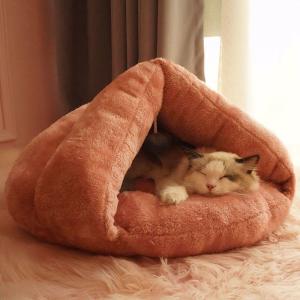 猫 ベッド 冬 ペットベッド 冬用 洗える 暖...の詳細画像1