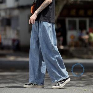ワイド デニム パンツ ジーンズ メンズ ゆっ...の詳細画像3