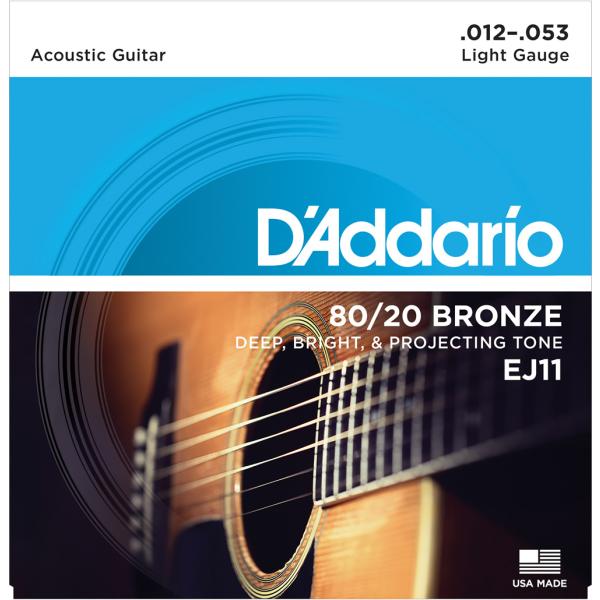 D'Addario 12-53 EJ11 Light 80/20 Bronze Wound
