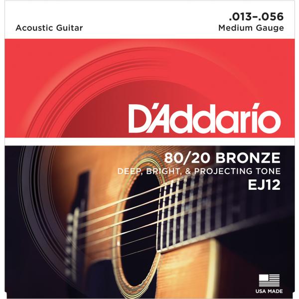 D'Addario 13-56 EJ12 Medium 80/20 Bronze Wound