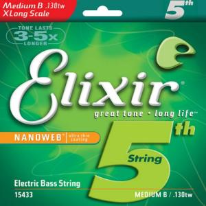 Elixir NANOWEB Medium Low-B Extra Long Scale 15433 5弦ベース用 バラ弦｜guitarplanet