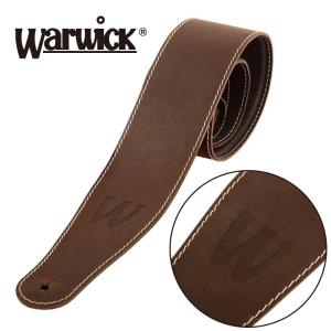 Warwick Teambuilt Genuine Leather Bass Strap -Brown / Blind Embossing- │ ギター/ベースストラップ｜guitarplanet