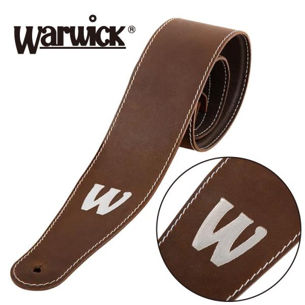 Warwick Teambuilt Genuine Leather Bass Strap -Brow...