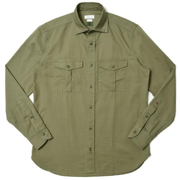 GLANSHIRT（グランシャツ）コットンヘリンボーンキャンバス ワークシャツ 71421(M) 1...