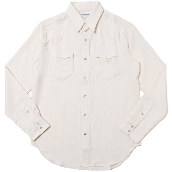 MILA SCHON MILANO（ミラ ショーン ミラノ）ウールリネンコットンネルウエスタンシャツ...