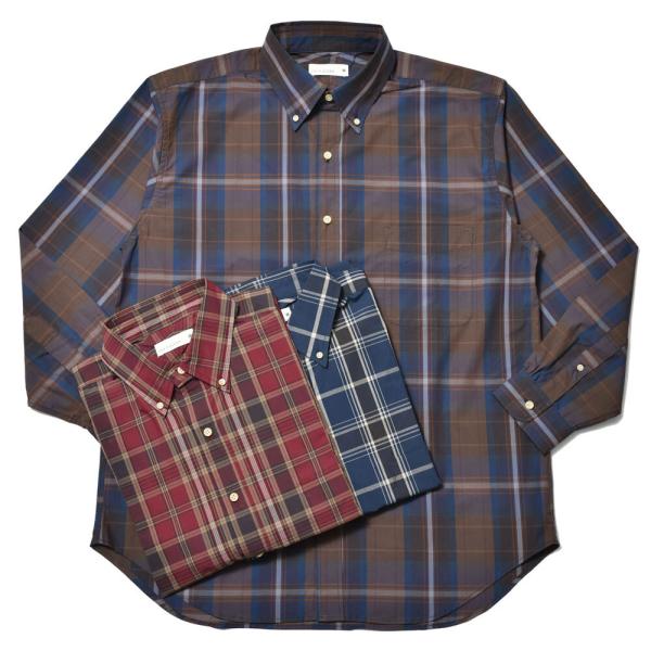 rdv o globe（ランデヴー オー グローブ）コットンブロックチェックボタンダウンカラーシャツ...