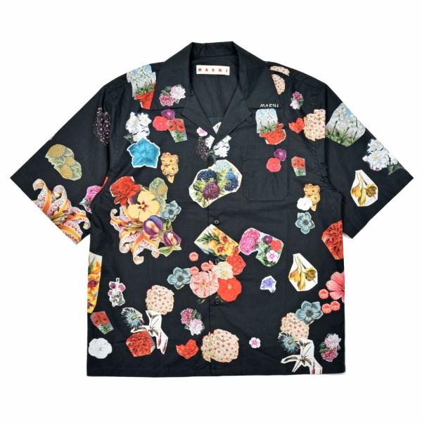 MARNI（マルニ）コットンポプリンフラワープリントオープンカラーS/Sシャツ CUMU0213S4...