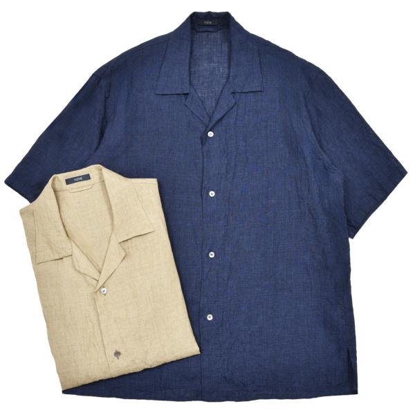 【SALE30】YLEVE（イレーヴ）ウォッシュドリネンS/Sオープンカラーシャツ 170-5150...