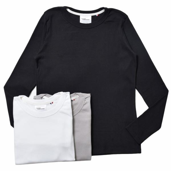 MAISON CORNICHON（メゾン コルニション)コットンフライスクルーネックL/Sカットソー...