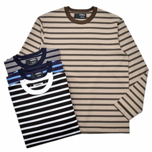 AMBELL(アンベル)KEY PIECE コットンボーダークルーネックL/Sカットソー 00018...