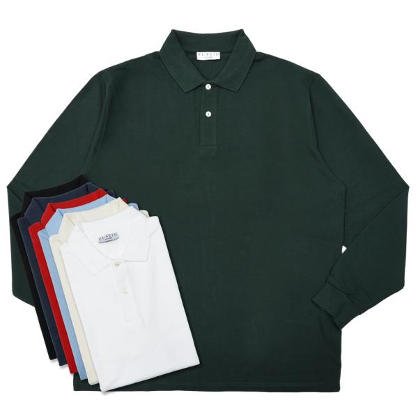 ELACIO（エラシオ）LOINGロワン コットン鹿の子ソリッドL/Sポロ 12061000020