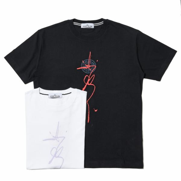 STONE ISLAND(ストーンアイランド) コットンジャージープリントエンブロイダリークルーネッ...