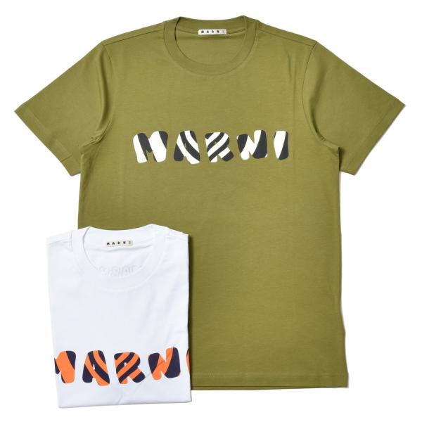 MARNI（マルニ）コットンロゴクルーネックS/Sカットソー HUMU0170P1 USCS78 1...