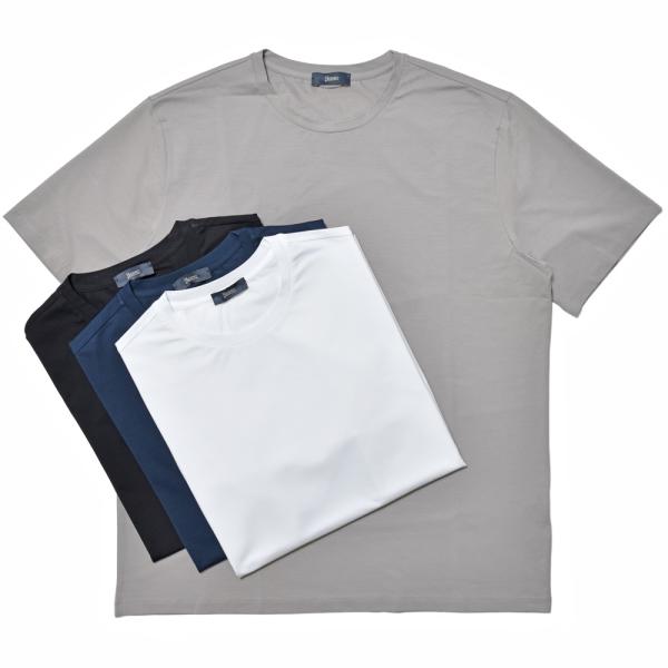 HERNO（ヘルノ）スーパーファインコットンストレッチジャージS/Sクルーネックカットソー JG00...