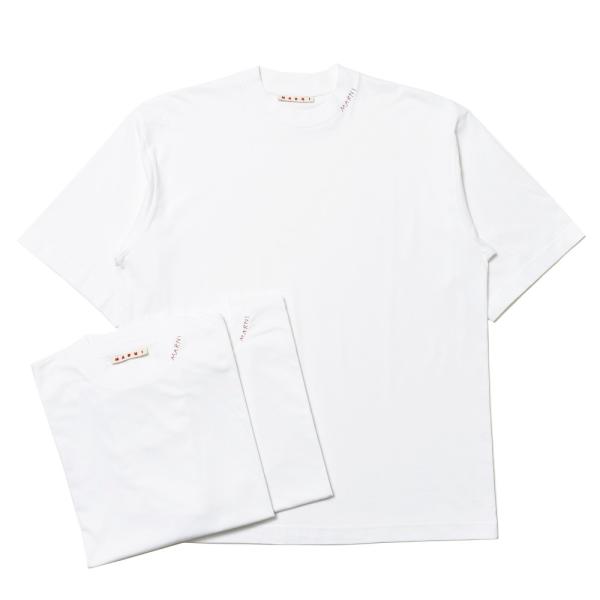 MARNI（マルニ）オーガニックコットンクルーネックロゴS/Sカットソー（3枚セット） HUMU02...
