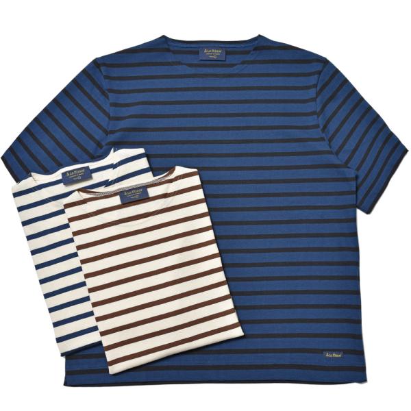 Le Minor（ル ミノア）コットンボーダーS/Sクルーネックカットソ 122401/D43 P ...